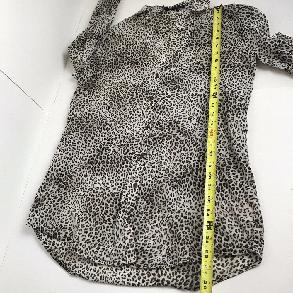 Zara Basic Cheetah Button Front Blouse - image 5